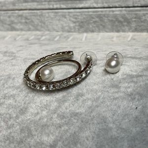Joomi Lim Crystal pearl Hoop and Pearl earring